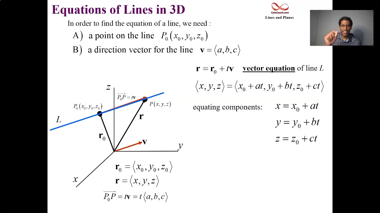 Equations of Lines in 3D YouTube