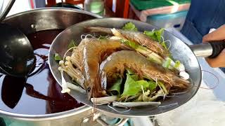 เห็นแล้วหิวเลย #กุ้งอบวุ้นเส้นสูตรขิงสด เบคอน ตลาดนัดวัดประดู่ Baked Shrimp with Glass Noodles