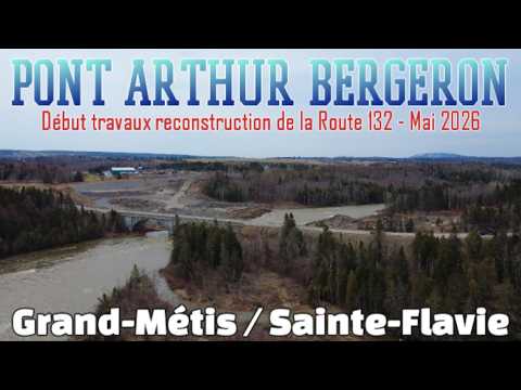 Travaux de reconstruction de la route 132 & du pont Arthur-Bergeron au Québec. ( DJI Mini 4K Drone )