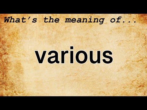Various Meaning : Definition of Various