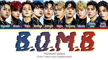 TREASURE - B.O.M.B Lyrics (트레저 B.O.M.B 가사)  (Color Coded Lyrics)