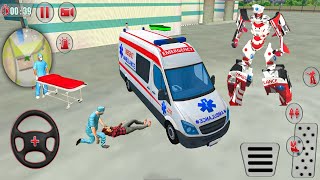 Ambulance Robot Car Transform #18  - Doctor Hero Flying Robot Rescue - Android GamePlay screenshot 5