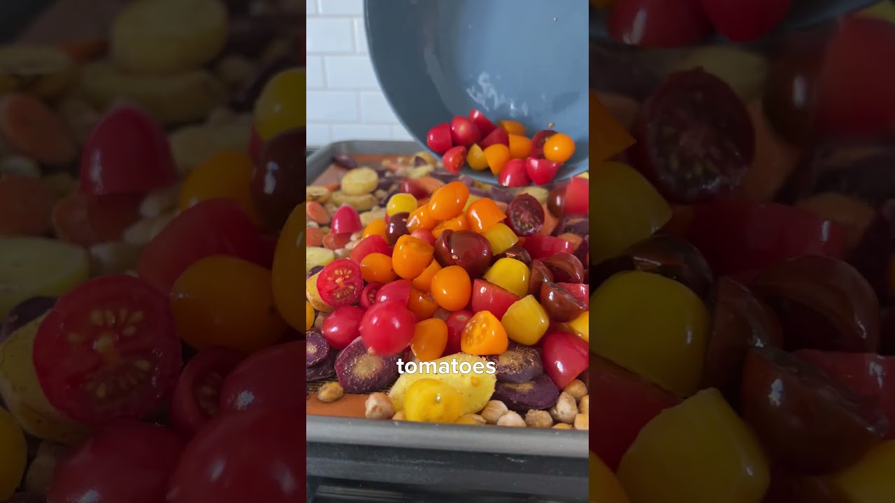 Cumin-Roasted Carrots with Chickpeas and Tomatoes  from The How Not to Diet Cookbook. 