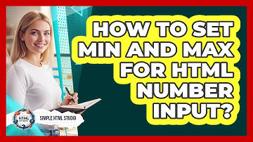 How To Set Min And Max For HTML Number Input?