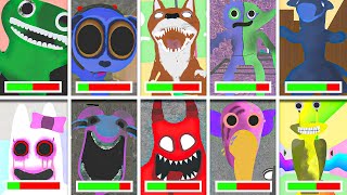 Jardín de Banban 0,1,2,3,4,6,7,8 - Todos los JUMPSCARES y MUERTES con BARRAS DE SALUD en modo BRI...