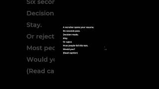 How Recruiters Judge Resumes In 6 Seconds