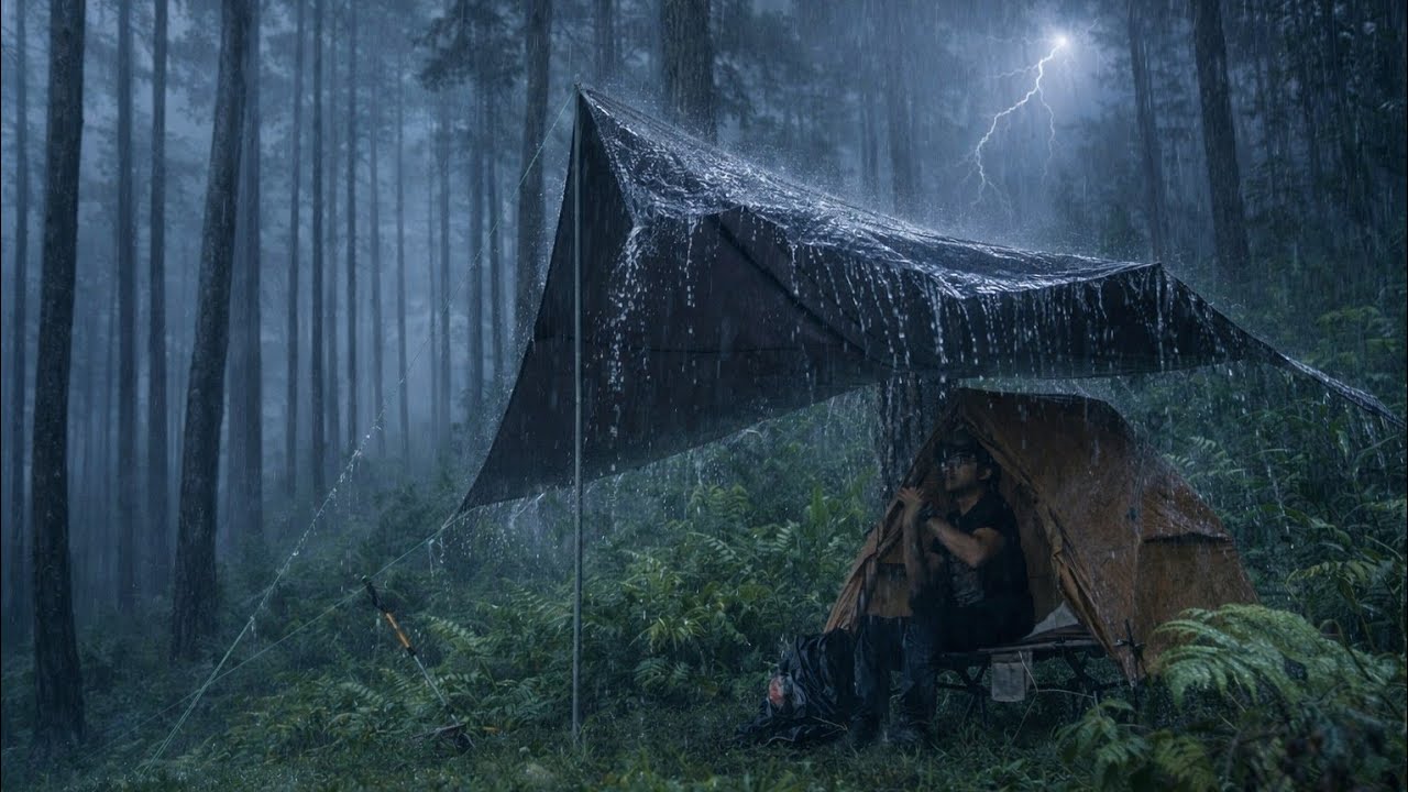 ⛈️CRAZIEST BRUTAL STORM ATTACKS‼️Trying to Set Up a Tent in the Midst of Bad Weather🏕️