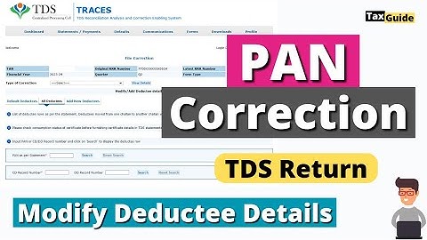 TDS Return PAN correction on TRACES Live | How to modify deductee details in TDS return on TRACES