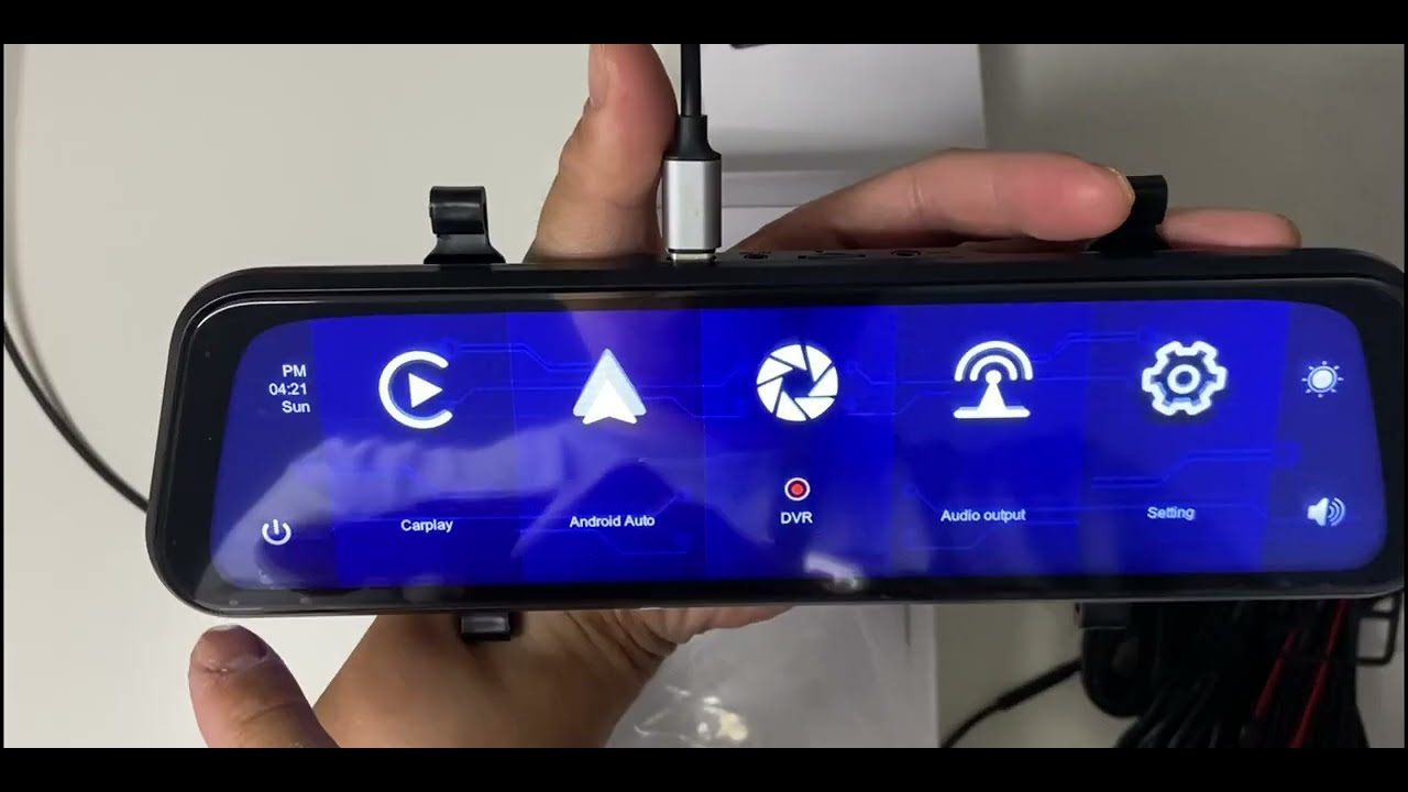 Rear Mirror Dash Cam w/ Wireless Carplay/Android Auto Unboxing & Demo ...