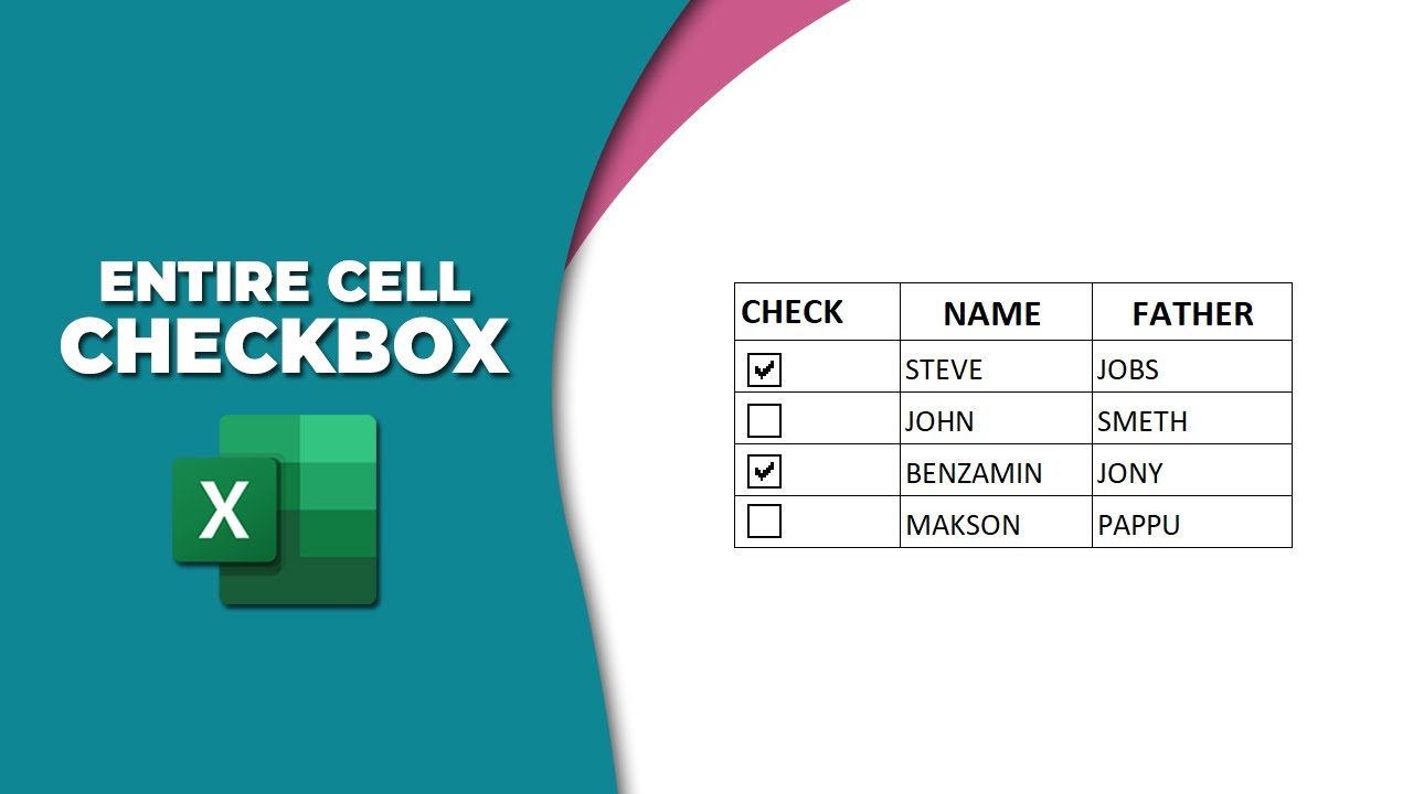 How to make an entire cell a checkbox in excel - YouTube