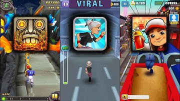 Temple Run 2 Volcano Island Vs Angry Gran Run Vs Subway Surfers Beijing - Endless Run Game Play