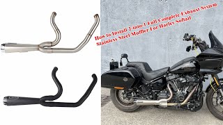 How to Install 2into1 Full Complete Exhaust System Stainless Steel Muffler For Harley Softail