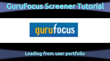 GuruFocus All-In-One Screener: Load from portfolio