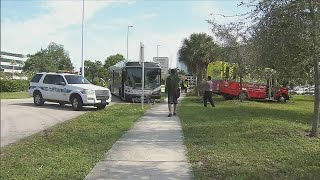 Broward County bus collides with trolley in Fort Lauderdale