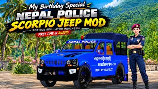 Nepal Police Scorpio Jeep Mod For Bus Simulator Indonesia 🏔️🇳🇵| First Time in BUSSID |Birthday 🎂 screenshot 4
