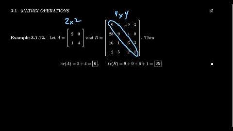 The Trace of a Matrix