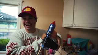 Exploding Doll Takes Flight: Firework Launch Gone WILD!