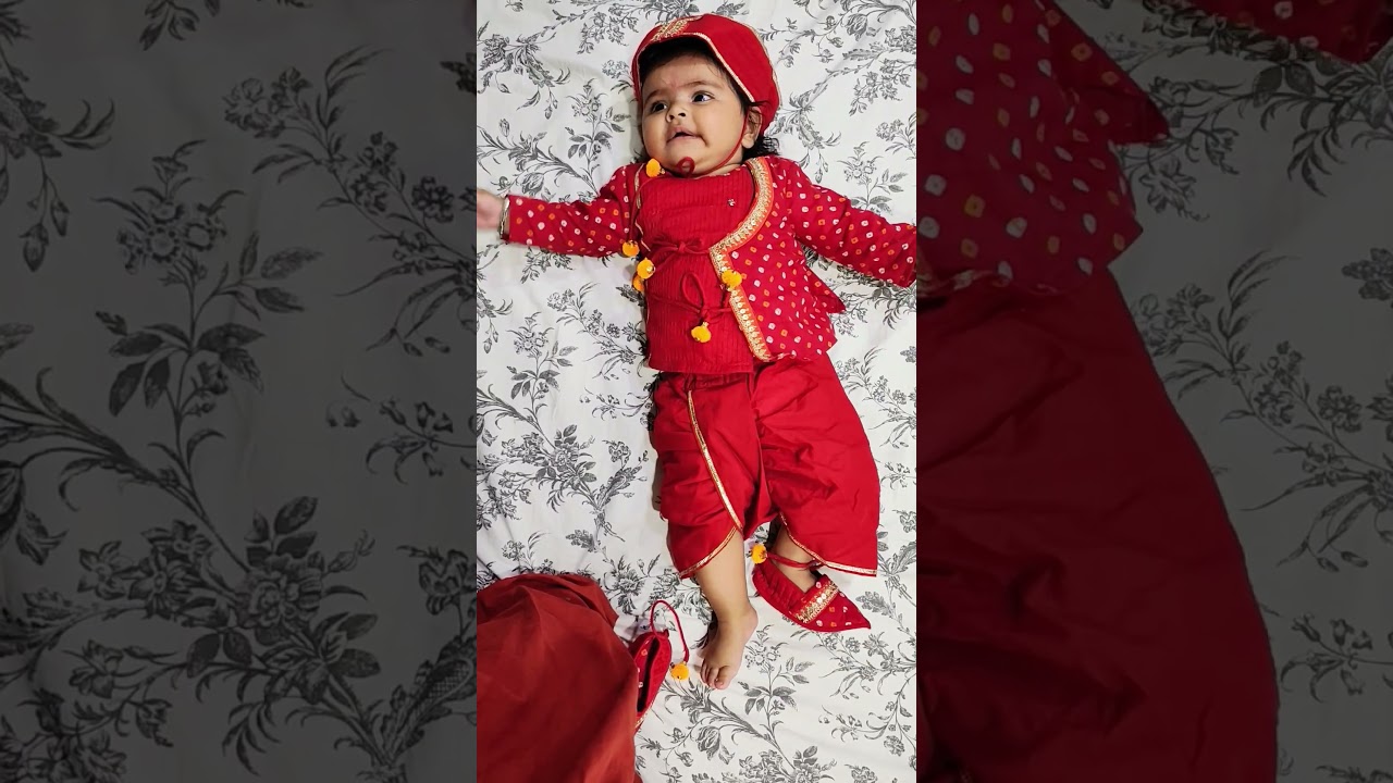 5month baby playing Holi 