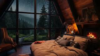 Attic Window Rainfall  Heavy Rain in Forest  Rainstorms and Thunders for Sleep, Relax, Meditation