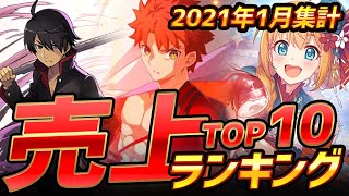 【スマホゲーム】ゲームアプリ売上ランキングベスト10！【2021年1月集計】