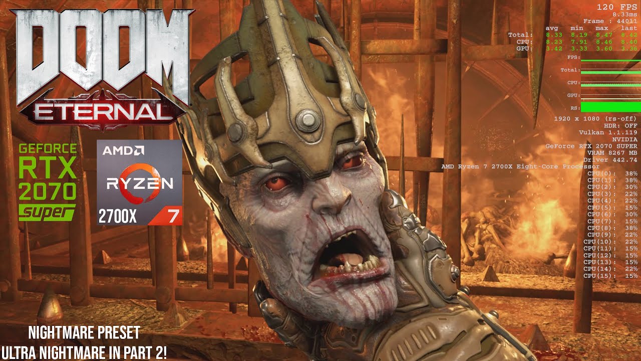 DOOM ETERNAL PC Benchmark | Nightmare Preset - YouTube