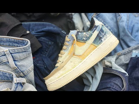 How to Handcraft Air Force 1's| How to deconstruct Denim Air Force 1| Denim Air  Force 1 Custom 2.0 - YouTube