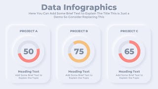 Free Neumorphic PowerPoint Animated Data Pie Chart Template
