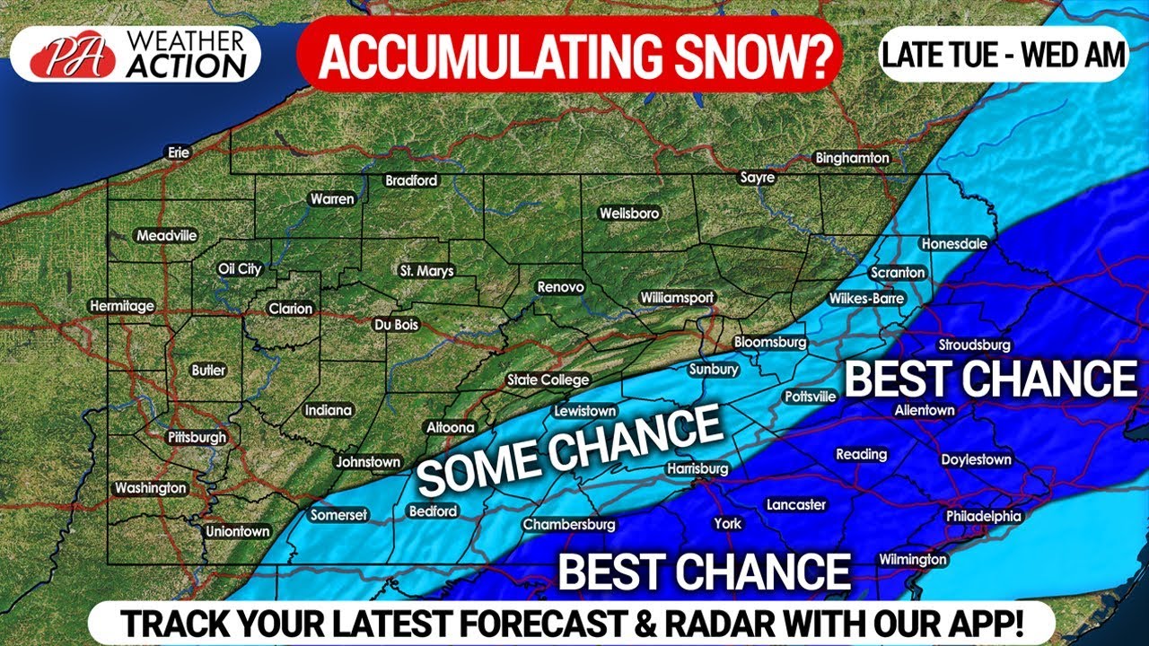 Snow Potential late Tuesday into Wednesday Morning - YouTube