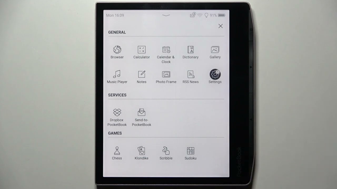 Как активировать сброс настроек на POCKETBOOK Era Color