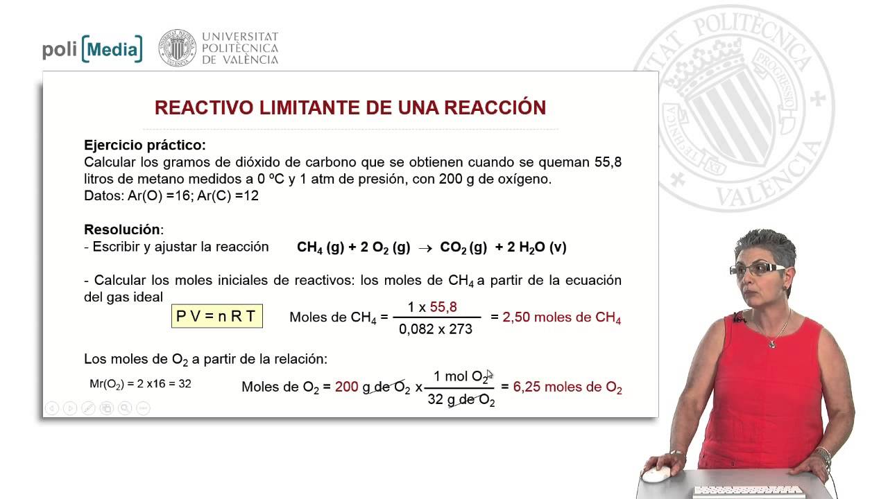 Reactivo limitante de una reacción | 18/22 | UPV