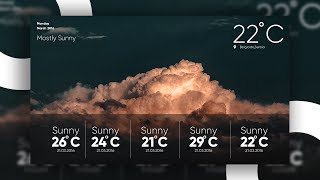Weather Widget UI Design Using Photoshop | A.R. ASHiiK screenshot 5