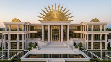 Sunburst Palace: A Golden Modern Mansion | Cinematic Luxury Tour (4K)
