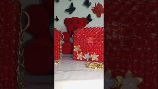 New red bag #handmadebag #fashion #youtubeshorts #bag #beadedbag