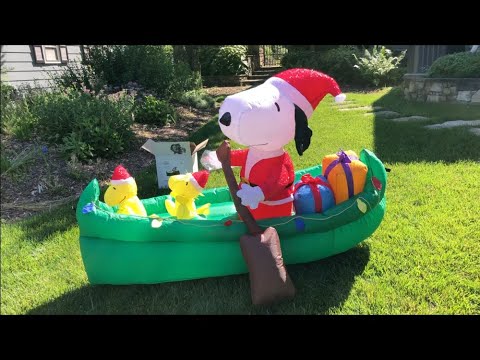 Peanuts 6 Ft Mixed Media Snoopy Canoe Airblown Inflatable Unboxing Inflation Review