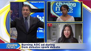 Burning AOC ad during Dem debates spark debate