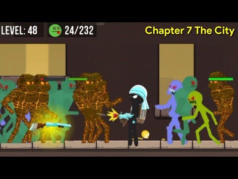 Zombie Hunting on The City !! Stickman Zombie Shooter Chapter 7 level 48