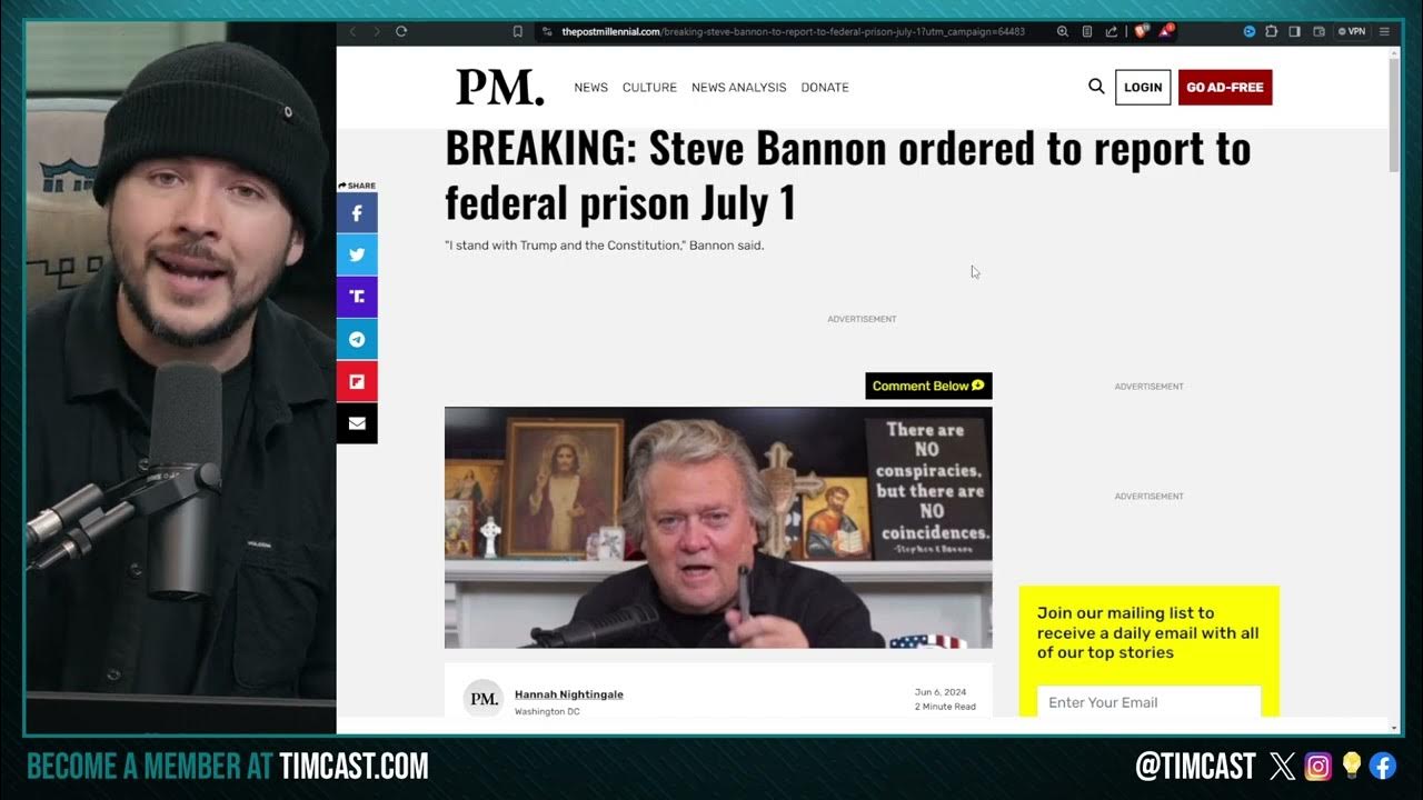 Steven Bannon Ordered TO PRISON July 1st, Democrats Move To IMPRISON Political ENEMIES FASTER