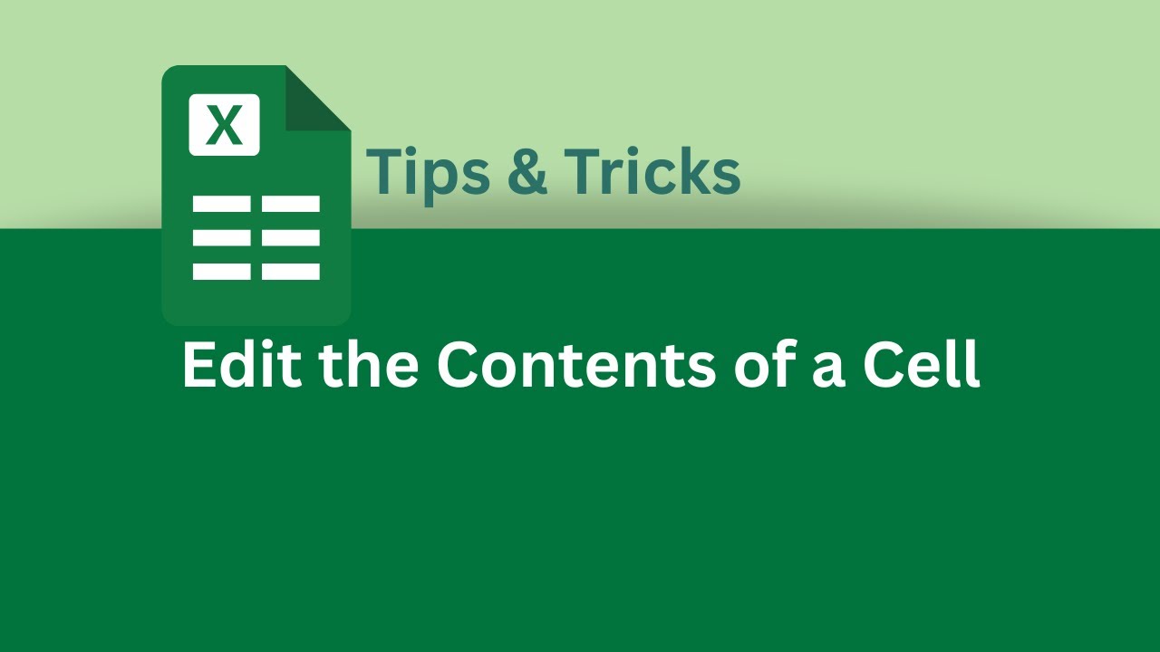 How to Edit the Contents of a Cell in Excel | Excel Tips & Tricks - YouTube