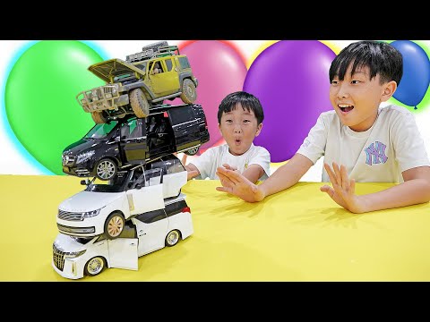 예준이와 예성이의 자동차 장난감 <strong>풍선놀이</strong> 포크레인 트럭놀이 Car Toy Play with Excavator Truck