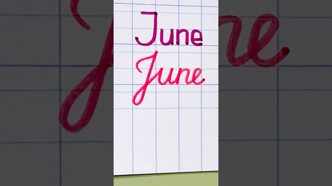 How to write month June in cursive / Handwriting / Cursive / A to Z 