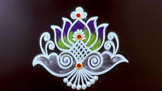 2 Beautiful Easy rangoli designs ❤️ New cute Kolam pandaga muggulu Trending Diwali rangoli designs