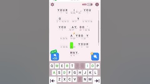 Solving level 46 on cryptogram