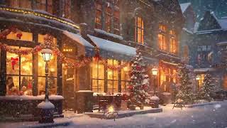 Sweet Christmas Jazz Instrumental Music to Relax☕Snow Falling at Cozy Christmas Coffee Shop Ambience