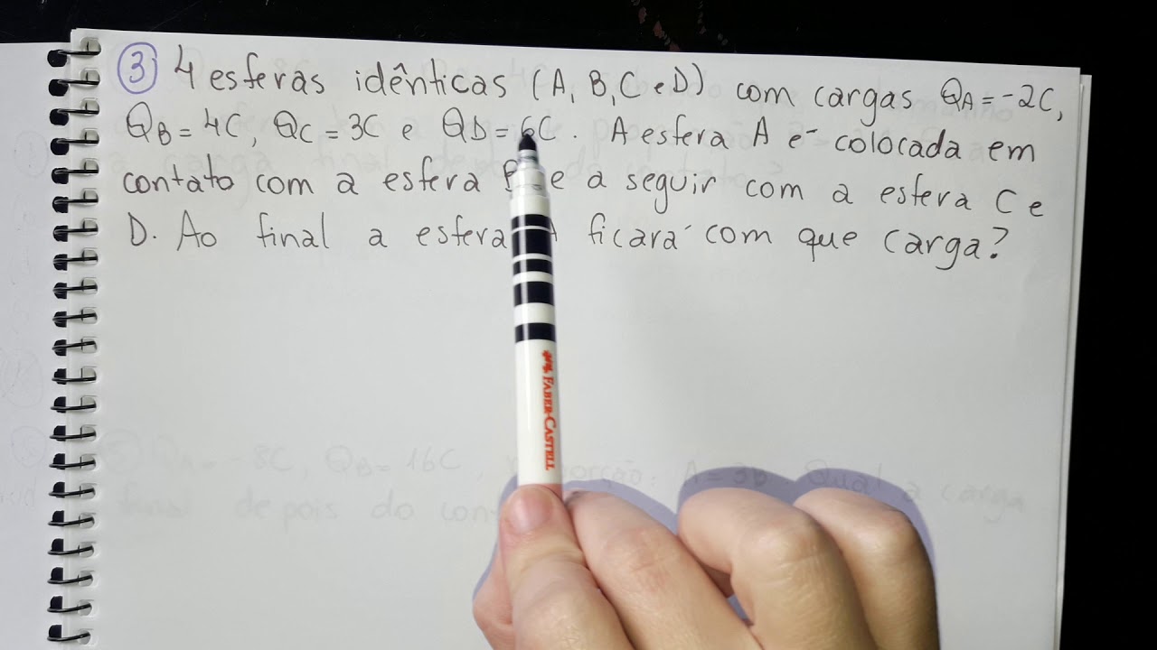 Resolução de exercícios sobre processos de eletrização.