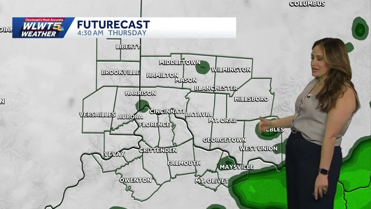 Scattered showers through Wednesday for Greater Cincinnati - YouTube
