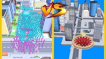 Crowd City Vs Hole.io : Gameplay Walkthrough Part 4 - Biggest Crowd Map Control (iOS, Android)