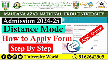 How to Apply Manuu Distance Education Online Form For PG, UG, Diploma & Certificate @UniversityWorld