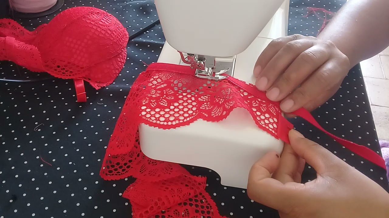 Sutia com renda na alca parte 1 na maquina domestica