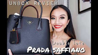 Sydney's Fashion Diary: Review: Prada Cuir Medium Double Bag in Marmo