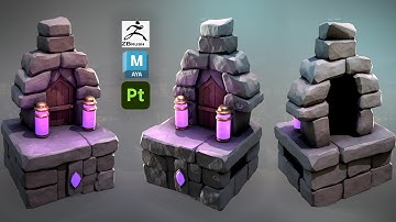 Stylized Stone Entrance with Autodesk Maya 2025, Zbrush, and Substance 3D Painter